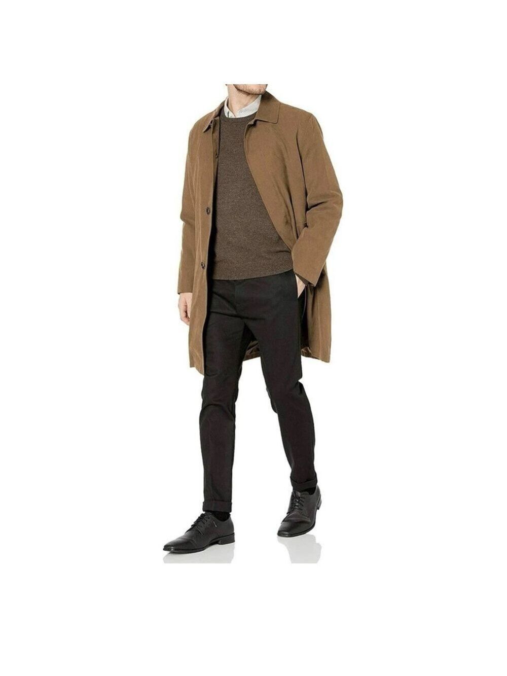 London Fog Men's Durham Rain Coat with Zip-Out Body, British Khaki, 36 Short